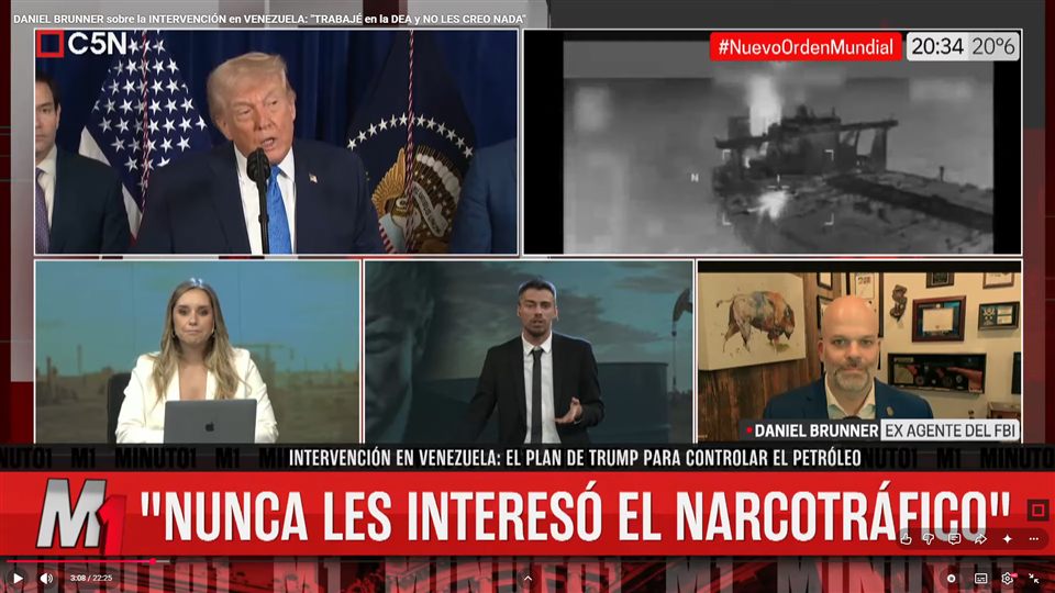 Daniel Brunner entrevistado por C5N, Argentina, sobre la intervención en Venezuela