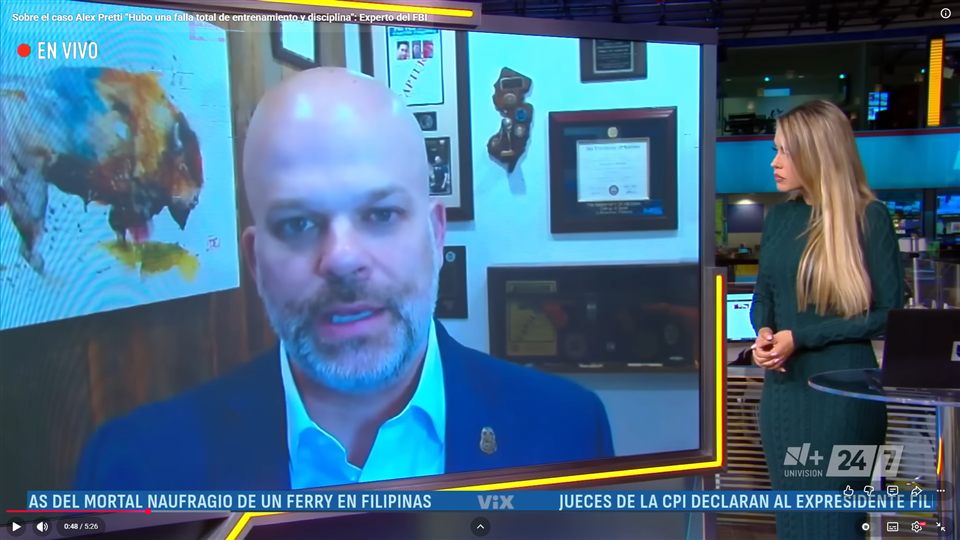 Daniel Brunner entrevistado en vivo por Univision sobre el caso Alex Pretti